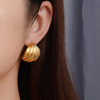 1 Pair Simple Style Geometric 304 Stainless Steel 18K Gold Plated Ear Studs