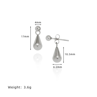 1 Pair Cute Vacation Modern Style Round Water Droplets 304 Stainless Steel Drop Earrings