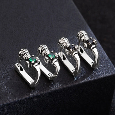 1 Pair Hip-Hop Crown Copper Zircon Earrings