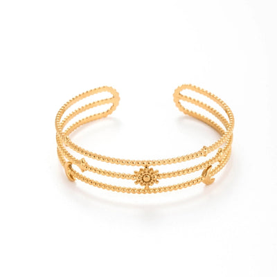 Vintage Style French Style Simple Style Leaf Heart Shape 304 Stainless Steel Bangle In Bulk