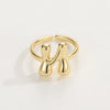 Copper Hollow Out Letter Copper Rings