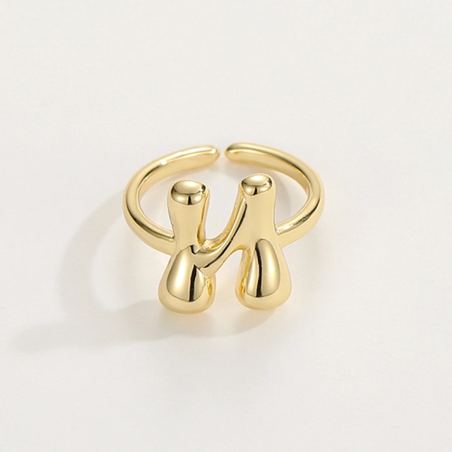 Copper Hollow Out Letter Copper Rings