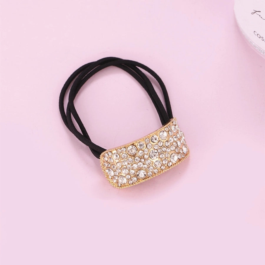 Women's Simple Style Classic Style Solid Color Alloy Cloth Inlay Zircon Hair Tie