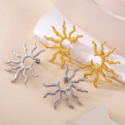 1 Pair Elegant Preppy Style Artistic Sun 304 Stainless Steel 18K Gold Plated Ear Studs