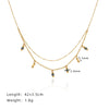 Jewelry Vintage Style Geometric 304 Stainless Steel natural stone 18K Gold Plated Beaded Plating Double Layer Necklaces