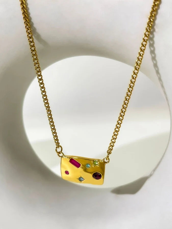 Jewelry Vintage Style Simple Style Geometric 304 Stainless Steel Plating Pendant Necklace