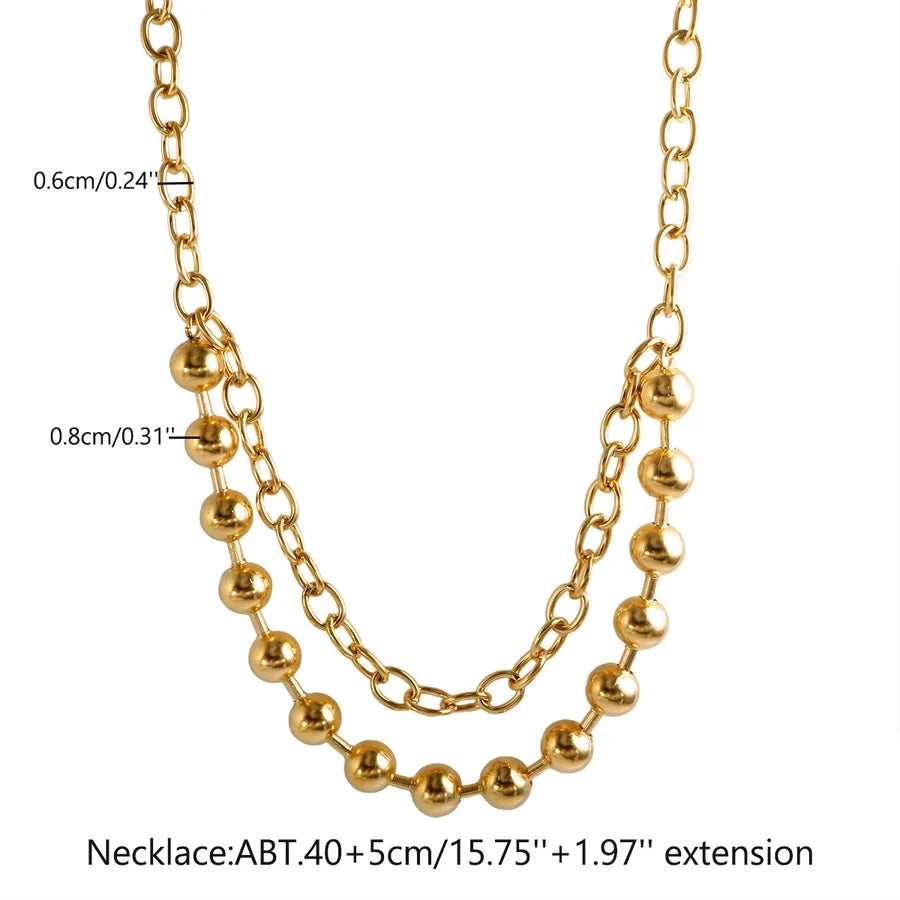 Jewelry Streetwear Geometric 304 Stainless Steel Plating Layered Necklaces