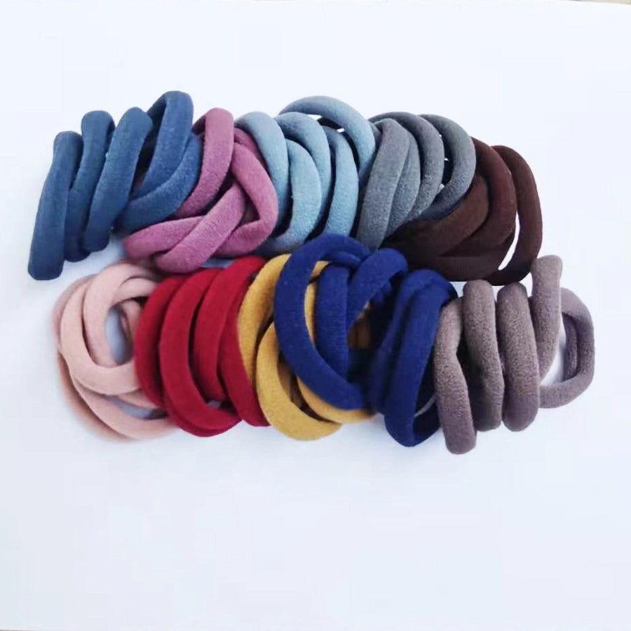 Women's Simple Style Solid Color Nylon Rib-Knit Hair Tie