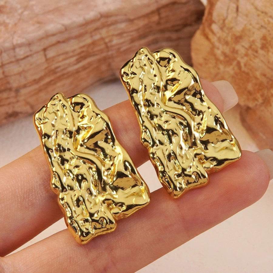1 Pair Classic Style Geometric Irregular Plating 304 Stainless Steel Imitation Gold  Ear Studs