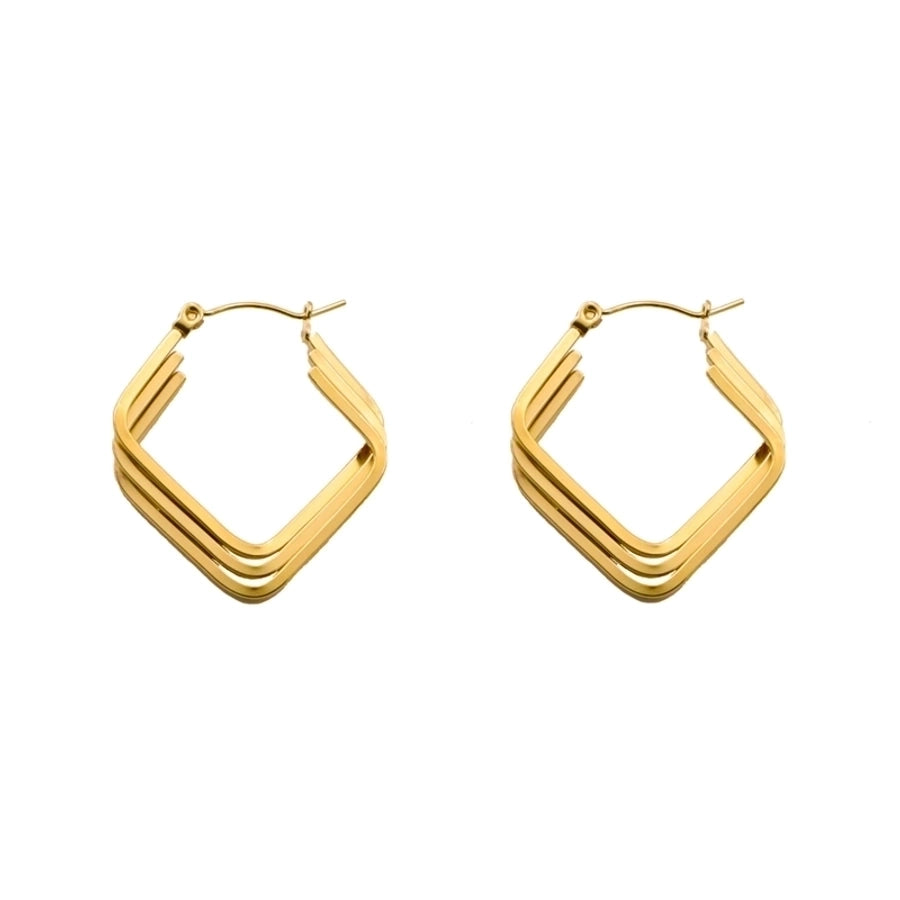 1 Pair Simple Style Geometric Titanium Steel 18K Gold Plated Earrings