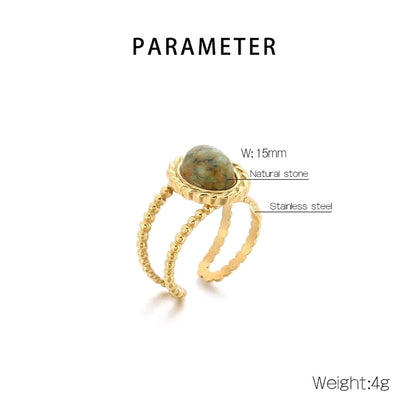 Jewelry Vintage Style Geometric 304 Stainless Steel 18K Gold Plated Open Rings