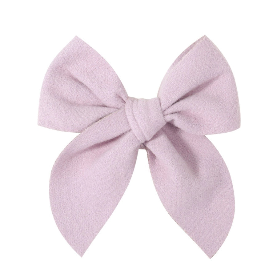 sweet solid color polyester bow knot hair clip