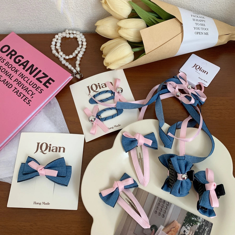 Women's IG Style Bow Knot Cloth Hair Clip