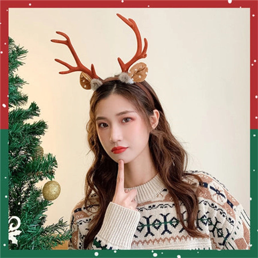 Internet Celebrity  Christmas Girl Heart Christmas Hair Band Cute Elk Horn Hair Accessories Pressure Hair Band