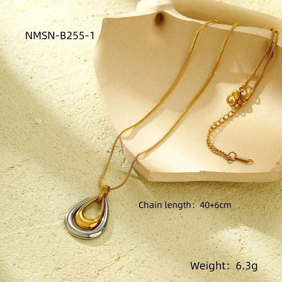 Jewelry Casual Simple Style Water Droplets 304 Stainless Steel Earrings Necklace