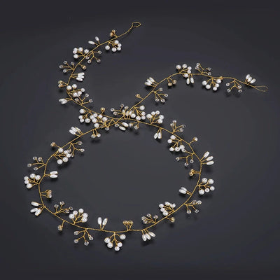 brides lengthened bridal handmade pearl hairband wedding accessories