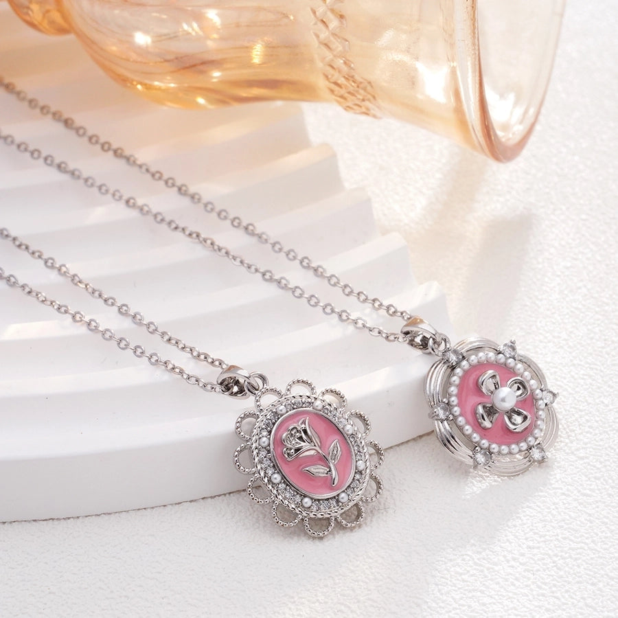 Jewelry Glam Lady Sexy Rose 304 Stainless Steel Copper Pendant Necklace