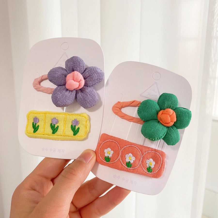 Girl'S Simple Style Classic Style Flower Cloth Flowers Hair Clip
