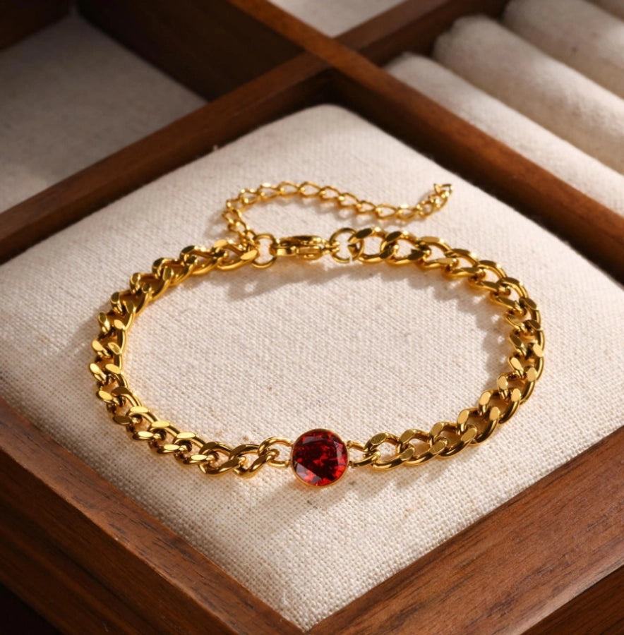 Basic Simple Style Solid Color Titanium Steel 18K Gold Plated Bracelets In Bulk