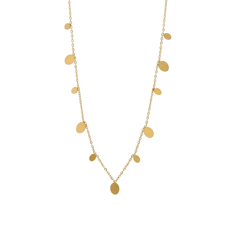 Jewelry Simple Style Geometric 304 Stainless Steel 18K Gold Plated Multi Charms Necklace