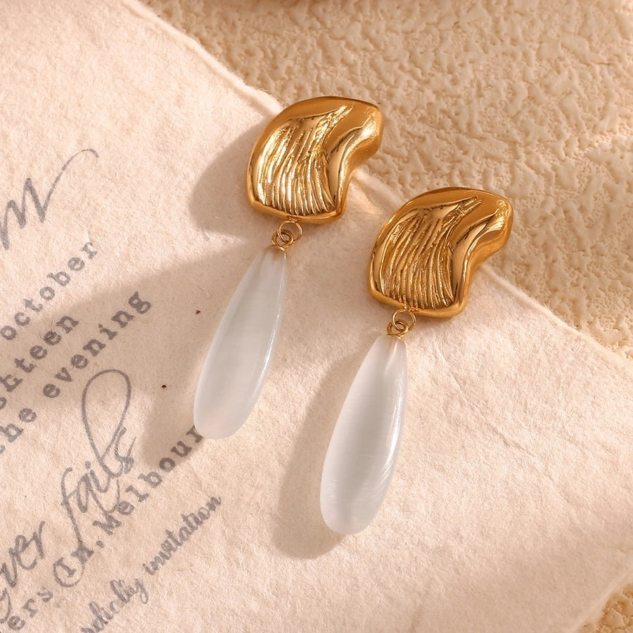 1 Pair Simple Style Geometric 304 Stainless Steel 18K Gold Plated Drop Earrings