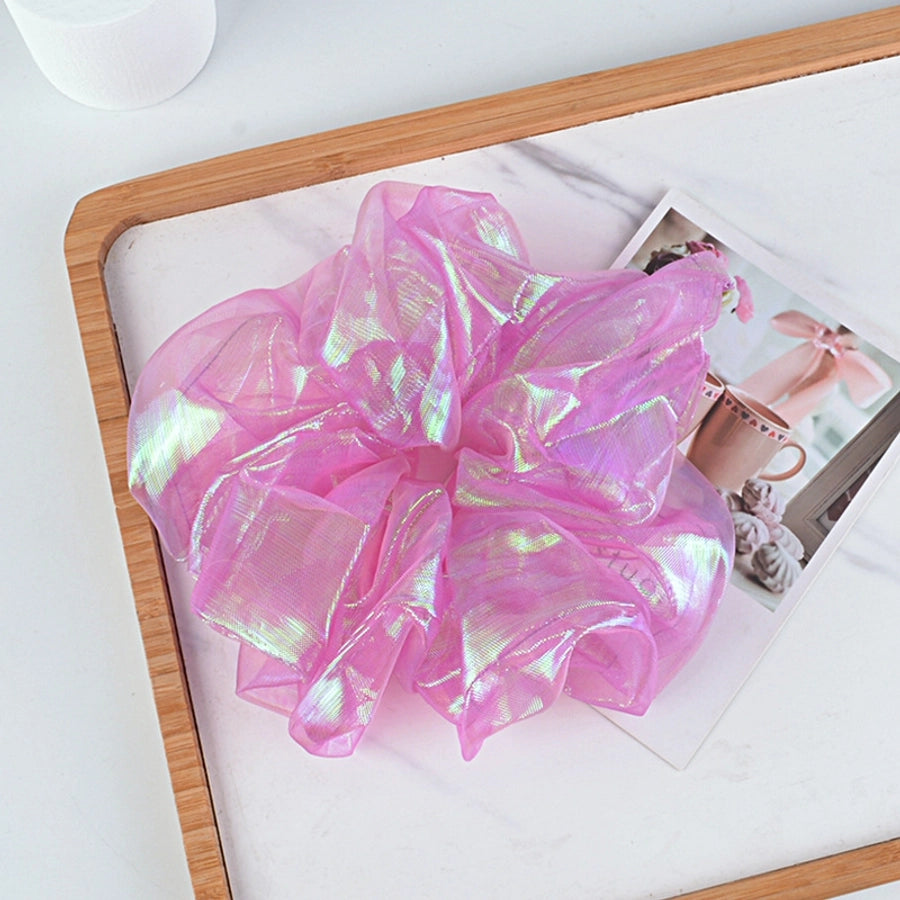 korean bright silk organza hair scrunchies
