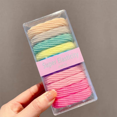 Women's Fairy Style Preppy Style Sweet Solid Color Cloth Printing and Dyeing Hair Tie