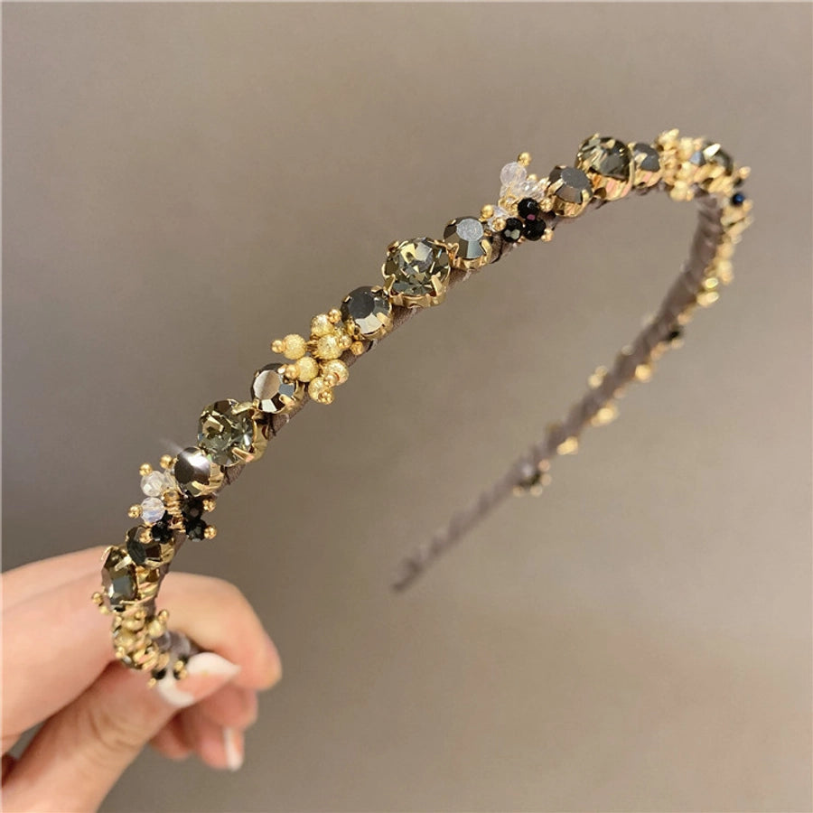 luxurious geometric artificial crystal hair band