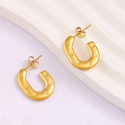 1 Pair Simple Style Commute Pentagram 304 Stainless Steel 316 Stainless Steel  18K Gold Plated Ear Studs