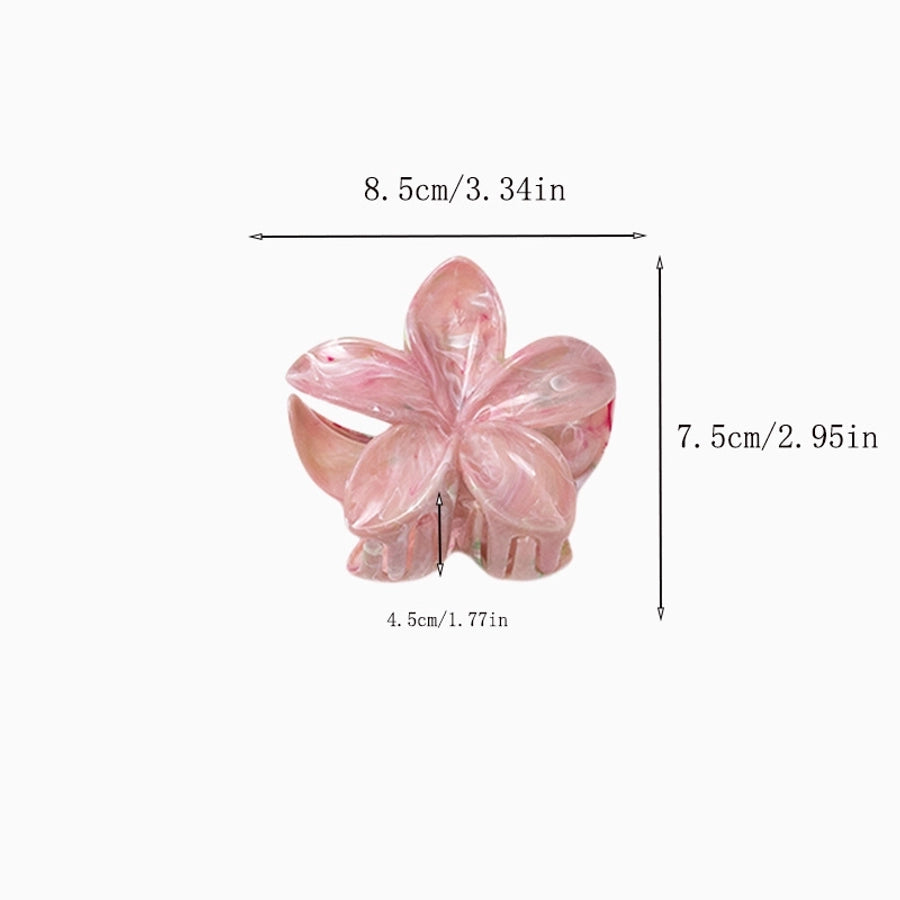 Women's Simple Style Floral Plastic Resin Stoving Varnish Hair Claws