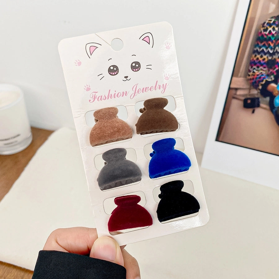 simple style solid color flocking hair claws