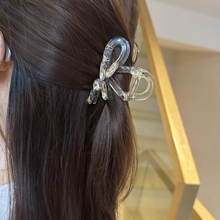 Women's Sweet Simple Style Bow Knot Rhinestone Hair Claws