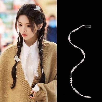 fashion solid color artificial pearl hair clip 1 piece