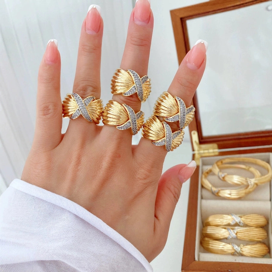 Jewelry Vintage Style Classic Style Geometric Copper Zircon Mixed Metal Rings Bracelets