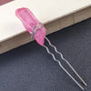 women's ig style geometric alloy handmade inlay crystal hairpin