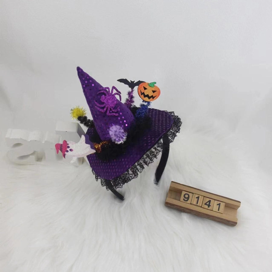 Women's Hip-Hop Funny Halloween Pattern Mixing Lace Hair Band