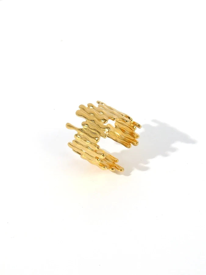 Jewelry Retro Heart Shape Solid Color 304 Stainless Steel Open Rings