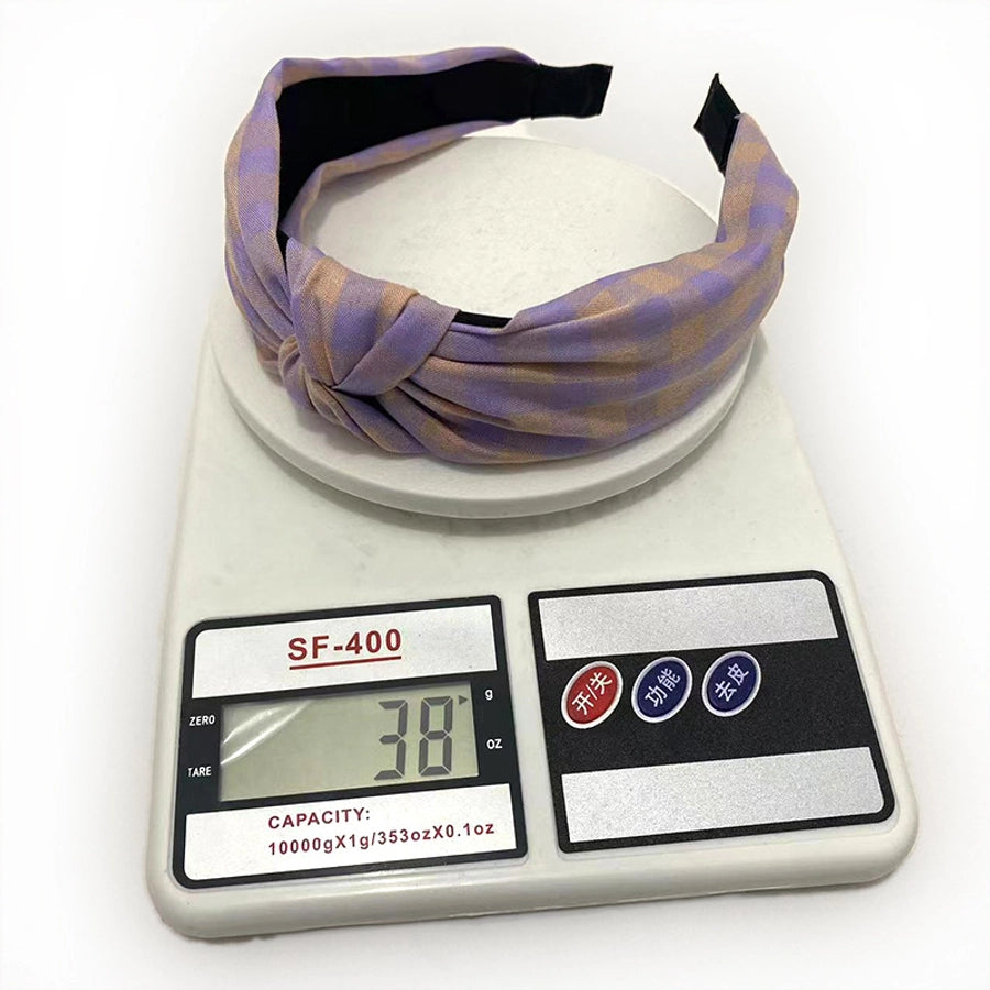 retro plaid cloth hair band