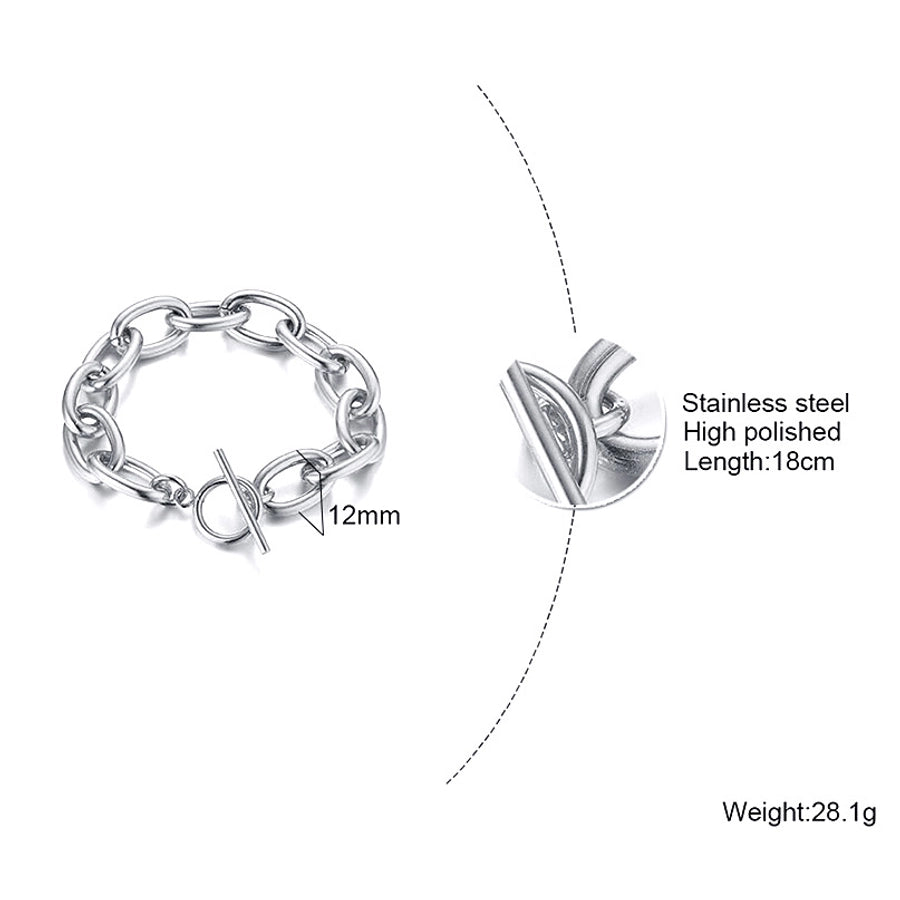 Elegant Simple Style Streetwear Solid Color 304 Stainless Steel 18K Gold Plated Bracelets In Bulk