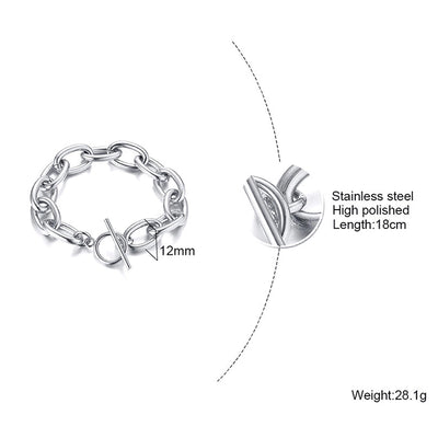 Elegant Simple Style Streetwear Solid Color 304 Stainless Steel 18K Gold Plated Bracelets In Bulk