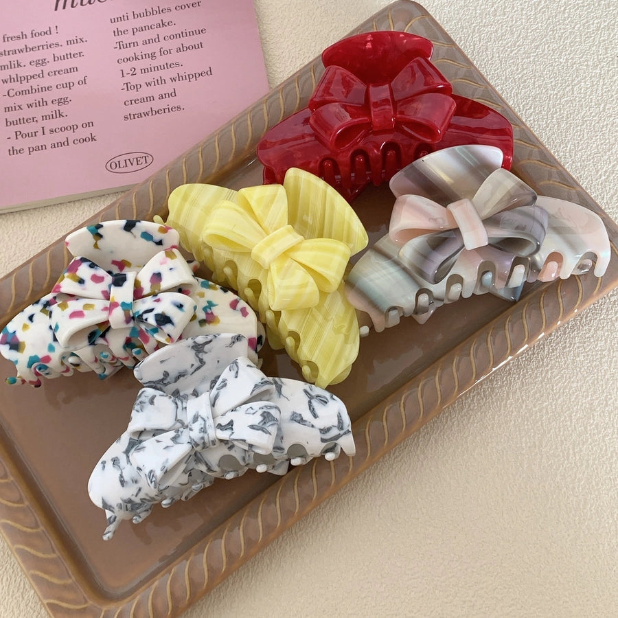 Women's Elegant Simple Style Bow Knot Acetic acid sheets Hair Claws