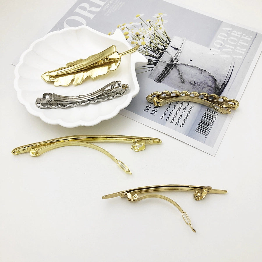 Women's Simple Style Leaves Solid Color Alloy Plating Hair Clip