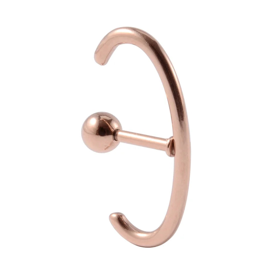 1 Piece Lip Rings Casual Elegant Vacation C Shape Arc 304 Stainless Steel 18K Gold Plated Ear Cartilage Rings & Studs