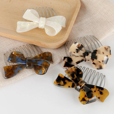 Women's IG Style Simple Style Bow Knot Leopard Alloy Insert comb
