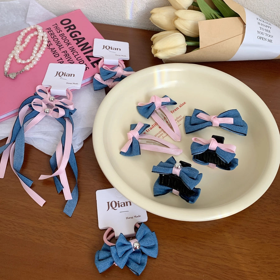 Women's IG Style Bow Knot Cloth Hair Clip
