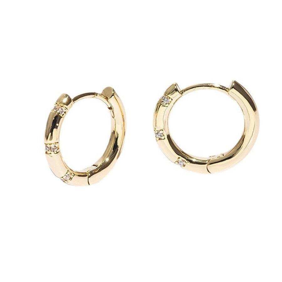 1 Pair Simple Style Geometric Inlay Copper Zircon Earrings