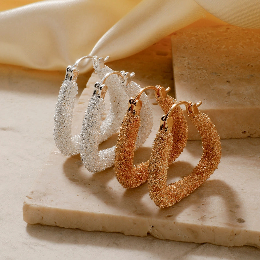 1 Pair Elegant Business Tropical Geometric Asymmetrical Copper K Gold Plated Earrings