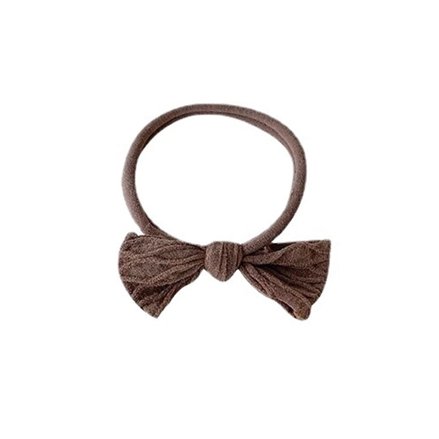 simple style solid color bow knot cloth bowknot hair tie