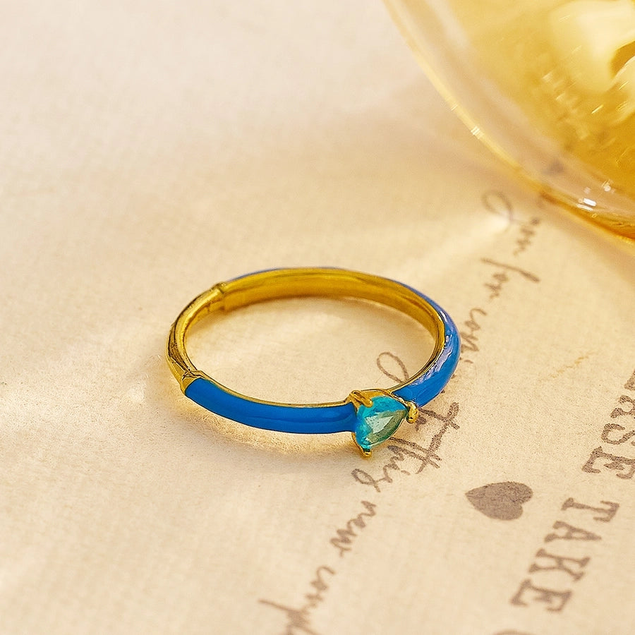 Jewelry IG Style Elegant Simple Style Heart Shape 304 Stainless Steel Zircon Rings