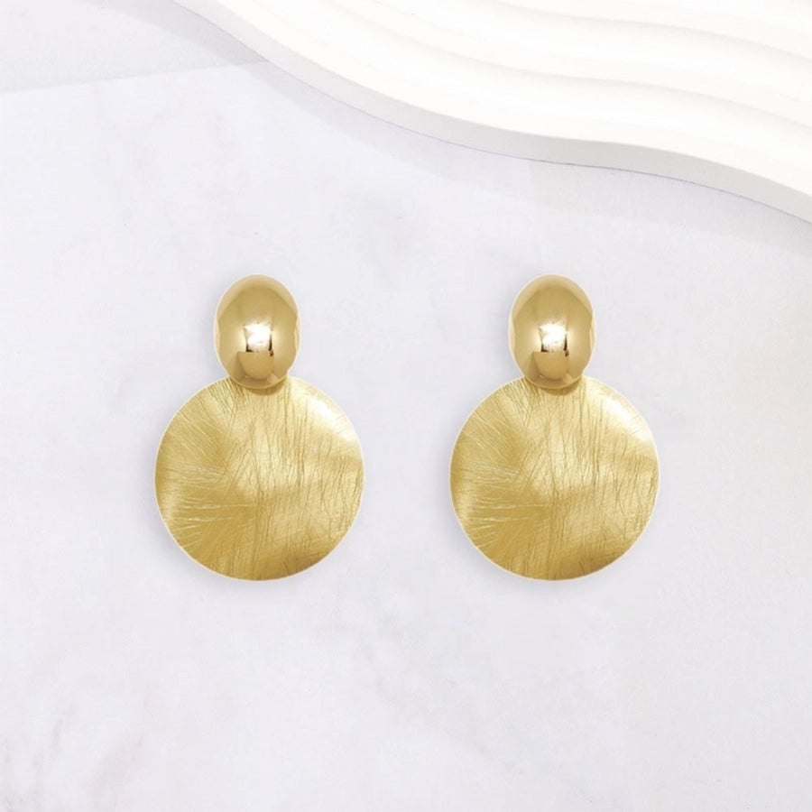 1 Pair Elegant Round Plating 304 Stainless Steel 18K Gold Plated Drop Earrings